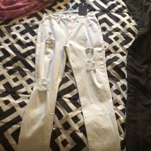 White ripped skinny jeans
